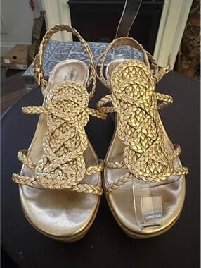 Kate Spade New York Becca Braided Leather Wedge Sandals